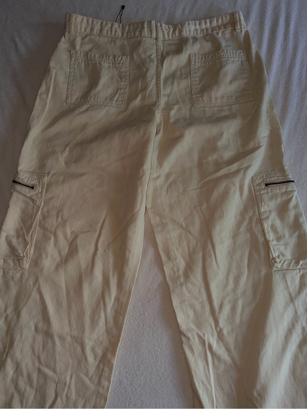 Boohooman Cream Utility Cargo Pants - Picture 4 of 11